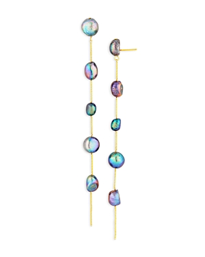 Cult Gaia Atum Freshwater Pearl Linear Drop Earrings In Multi/gold