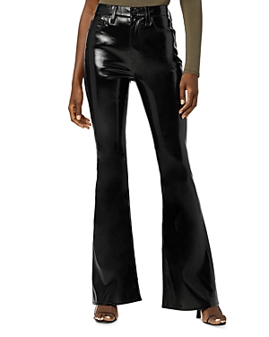 HUDSON HOLLY HIGH RISE FLARED JEANS IN BLACK PATENT