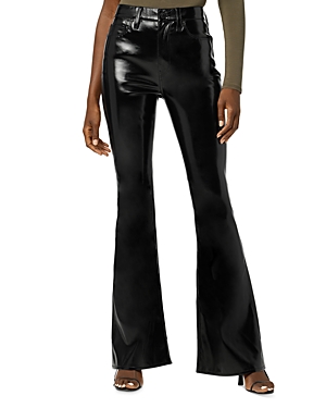 Hudson Holly High Rise Flared Jeans In Black Patent In Black Patent