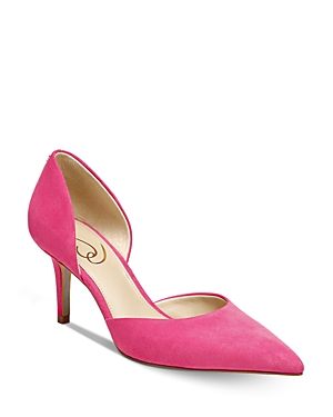 Sam Edelman Women's Viv Slip On Pointed Toe D'orsay Pumps In Dahlia Pink