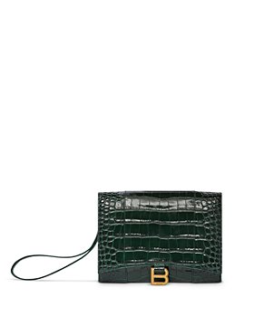 Balenciaga - Hourglass Croc Embossed Gusset Pouch