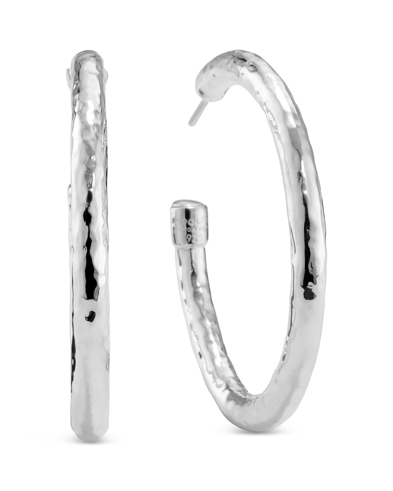 Ippolita Sterling Silver Skinny Electroform Hoop Earrings In Silver