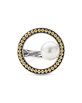 LAGOS - 18K Yellow Gold & Sterling Silver Luna Cultured Freshwater Pearl Ring