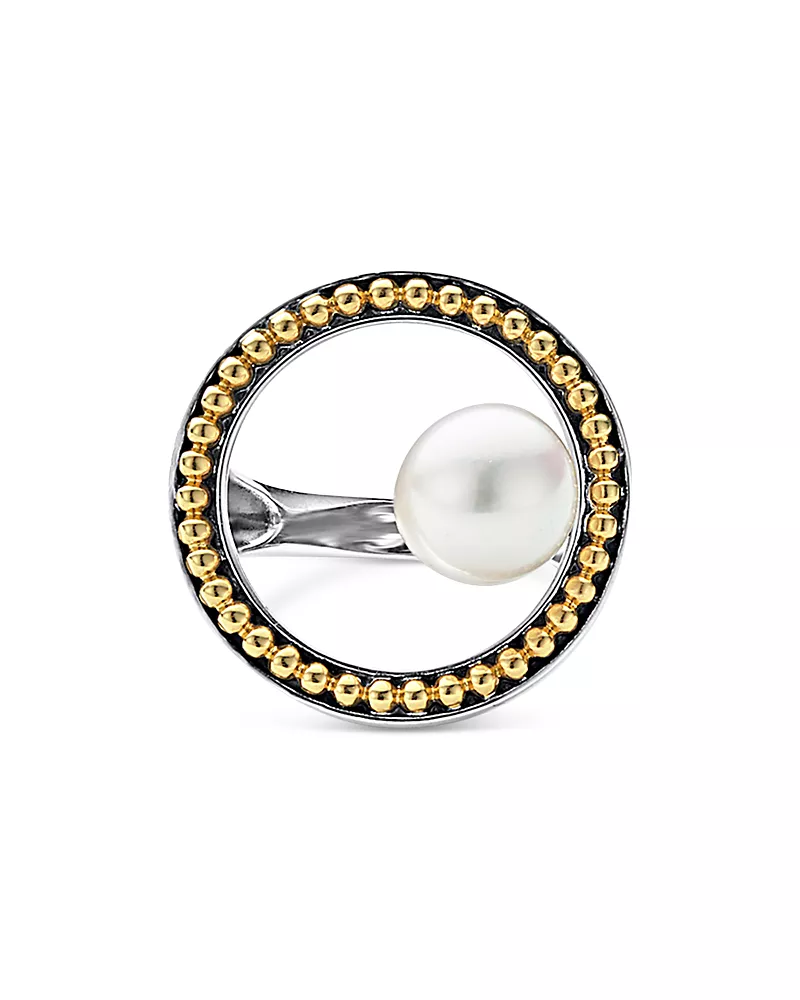Lagos 18K Yellow Gold & Sterling Silver Luna Cultured Freshwater Pearl Ring