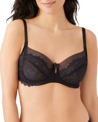 Wacoal Center Stage Full Coverage Underwire Bra In Black/graphite