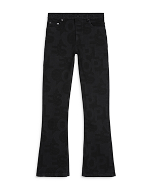 The Kooples High Rise Flare Leg Jeans In Logo In Black