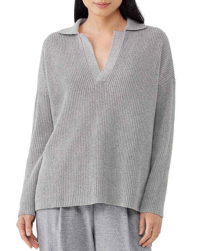 Eileen fisher ribbed top cashmere sweater
