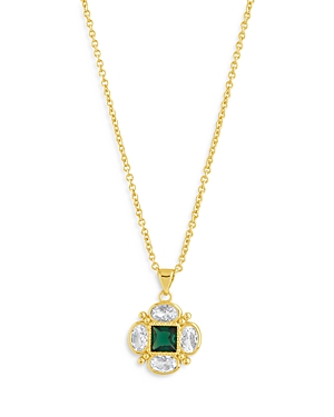 Shop Sterling Forever Hermia Pendant Necklace, 16 In Green/gold