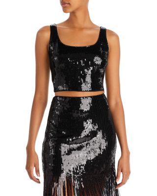 Lucy Paris Morgan Sequin Crop Top Bloomingdale's