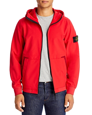 Stone Island Light Outerwear Hoodie In Red