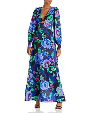 Afrm Dolories Cutout Maxi Dress In Mid Night