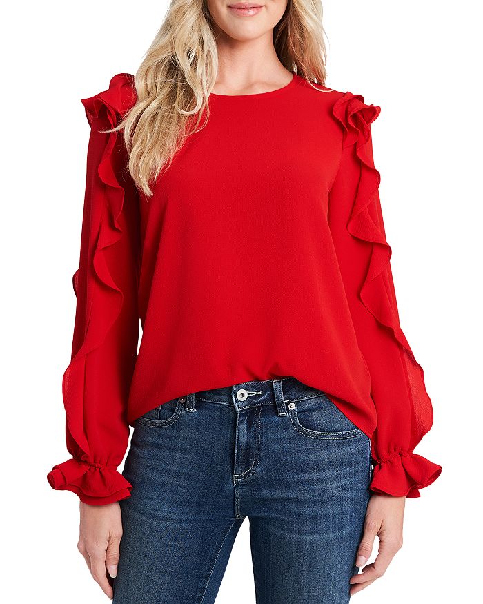 CeCe Ruffle Sleeve Blouse Bloomingdale s