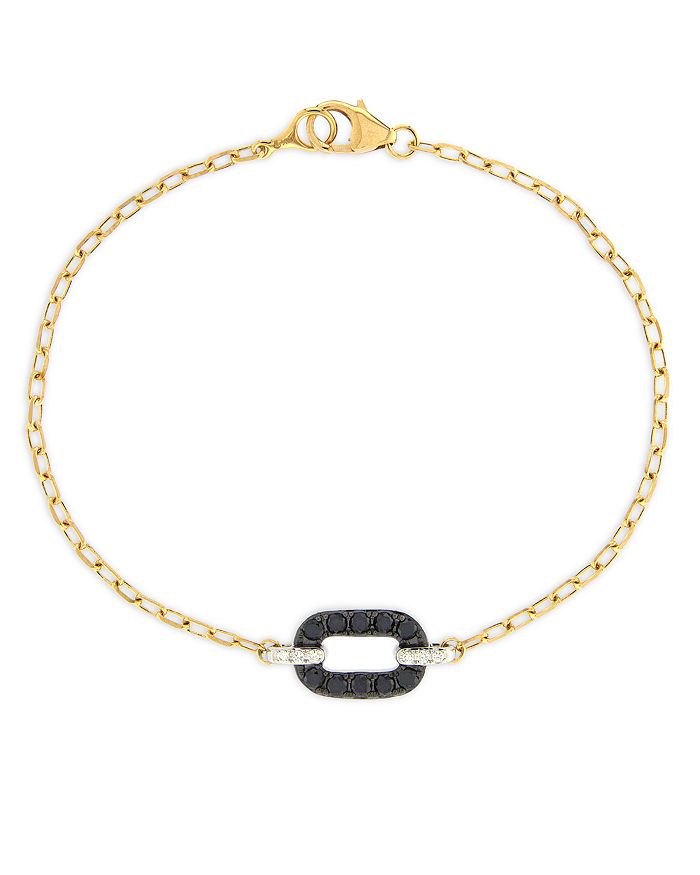 Bloomingdale's - White & Black Diamond Paperclip Bracelet in 14K White & Yellow Gold, 0.30 ct. t.w. - 100% Exclusive