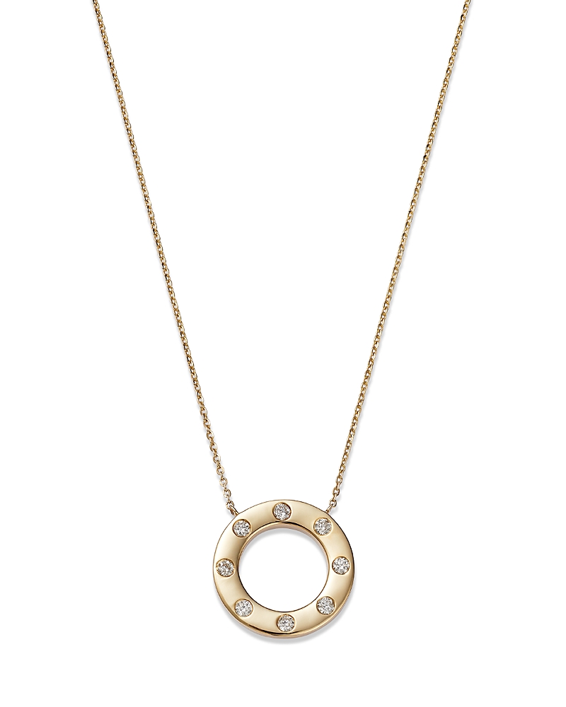Bloomingdale's Diamond Circle Pendant Necklace In 14k Yellow Gold, 0.25 Ct. T. W. - Exclusive In Gold
