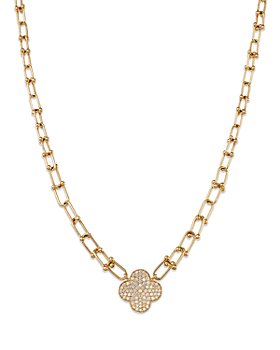 Bloomingdale's - Diamond Clover Pendant Necklace in 14K Yellow Gold, 0.50 ct. t.w. - 100% Exclusive