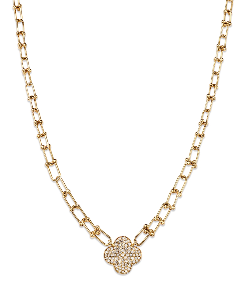 Bloomingdale's Diamond Clover Pendant Necklace In 14k Yellow Gold, 0.50 Ct. T. W. - Exclusive In Gold