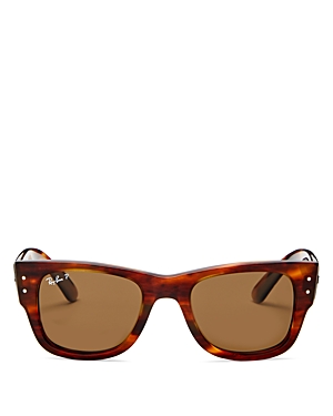 Ray Ban Womens Brown Rb0840s Mega Wayfarer Square-frame Propionate Sunglasses In Havana/brown Polarized
