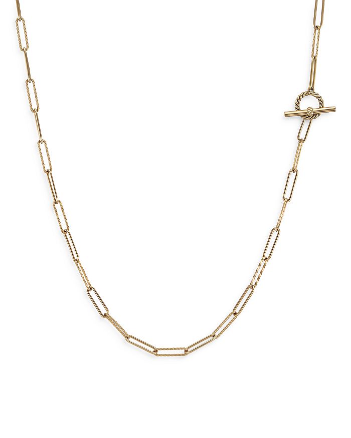 David Yurman DY Madison Elongated Chain Necklace in 18K Yellow Gold ...