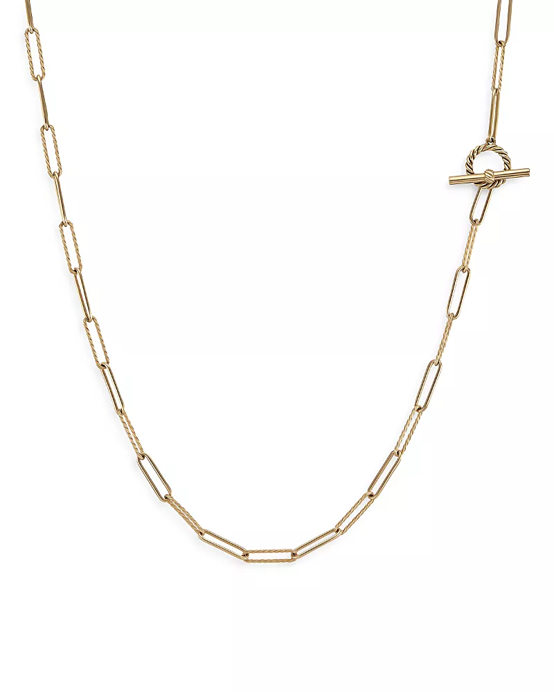 David Yurman Dy Madison Elongated Chain Necklace in 18K Yellow Gold, 20