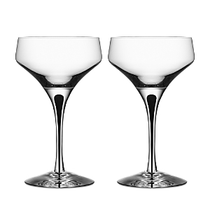 Orrefors Metropol Coupe Glasses, Set Of 2 In Clear/black