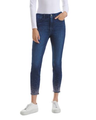 JEN 7 by 7 For All Mankind Jen 7 Cotton-Blend Diamante High Rise Skinny ...