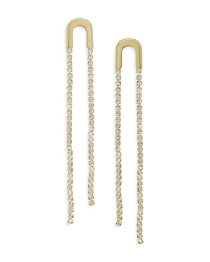 Ettika Embellished Asymmetric Arch Drop Earrings In 18k Gold Plate