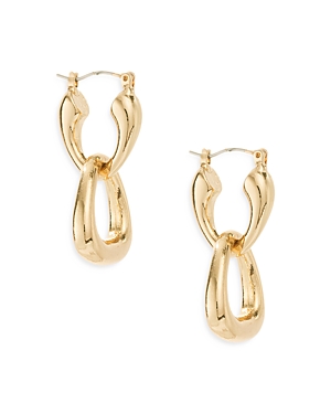 Ettika Double Dangle Hoop Earrings in 18K Gold Plate