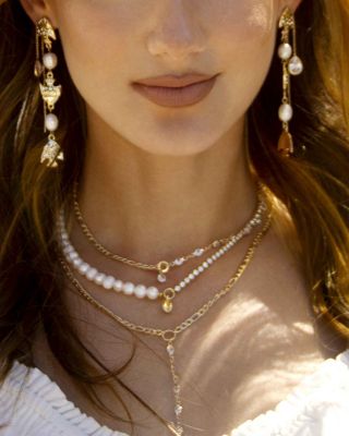 Barely There Chain Teardrop Earrings in 18K Gold Plate 