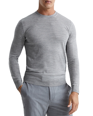 Shop Reiss Wessex Merino Crewneck Sweater In Soft Gray