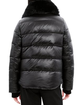 Vera Shearling Trim Down Coat 