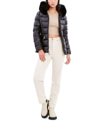 Nikki Shearling Trim Puffer Coat