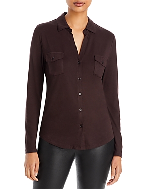 MAJESTIC POINT COLLAR BUTTON FRONT SHIRT