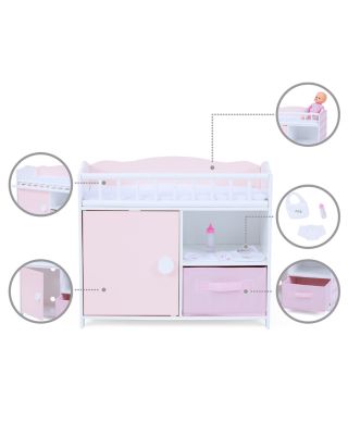 Kids Aurora Princess Pink Plaid Baby Doll Bed with Accessories Pink - Ages 3-7