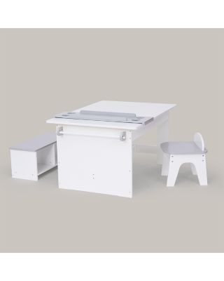 Kids Little Artist Monet Play Art Table Kids Furniture White/Gray - Ages 3-7