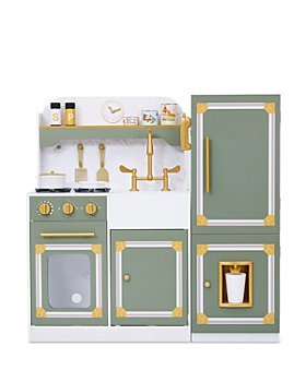 Teamson - Kids Versailles Deluxe Classic Play Kitchen Olive Green - Ages 3-7