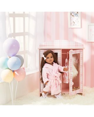 Kids Aurora Princess 18" Doll Pink Plaid Closet with Bathrobe & Slipper Pink - Ages 3-7