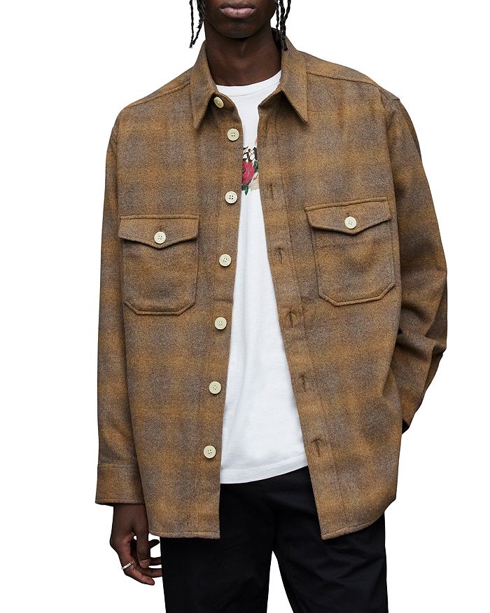 ALLSAINTS Barba Check Regular Fit Button Down Shirt | Bloomingdale's