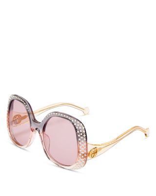 Gucci 55mm cheap round sunglasses