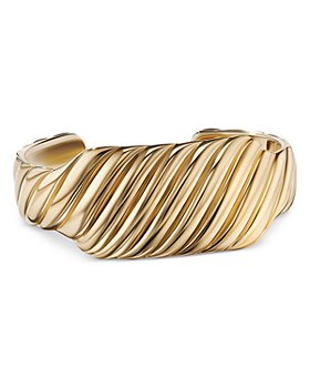 David Yurman - Sculpted Cable Contour Cuff Bracelet in 18K Yellow Gold, 26mm