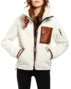 Sam Boulder Zip Sherpa Jacket In White