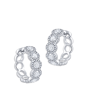 Bloomingdale's Diamond Halo Hoop Earrings in 14K White Gold, 3.0 ct. t.w. - 100% Exclusive