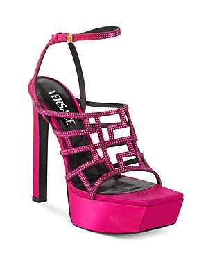 Versace Women's Ankle Strap Caged Platform Sandals