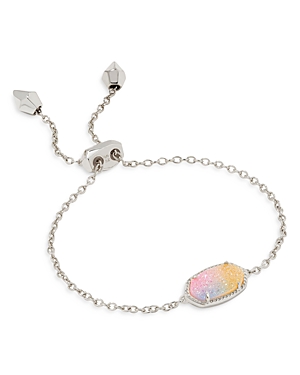 Kendra Scott Elaina Drusy Bracelet In Silver/pink Water