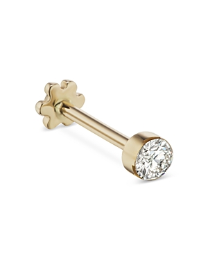 Maria Tash 18ct 3mm Invisible Set Diamond Single Threaded Stud Earring In White/gold