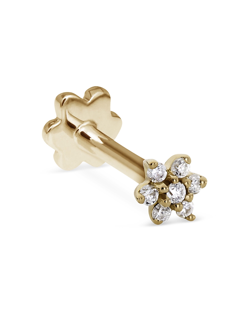 Maria Tash 14k Yellow Gold Diamond Flower Stud Earring In Gold