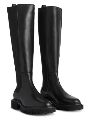 black pull on riding boots