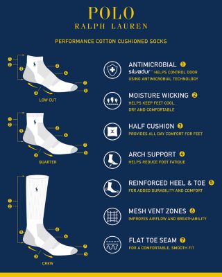 Signature Embroidered Crew Socks, Pack of  Six