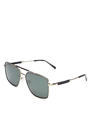 Ferragamo Salvatore  Aviator Sunglasses, 59mm In Gold/black Solid