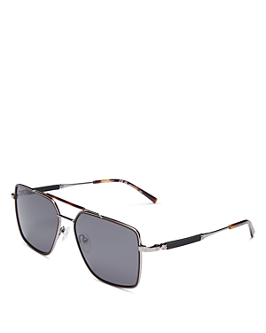 Ferragamo Salvatore  Aviator Sunglasses, 59mm In Silver/dark Ruthe Solid