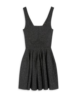 knee length dresses for ladies 1980s Metallic Futuristic Party Mini Dress